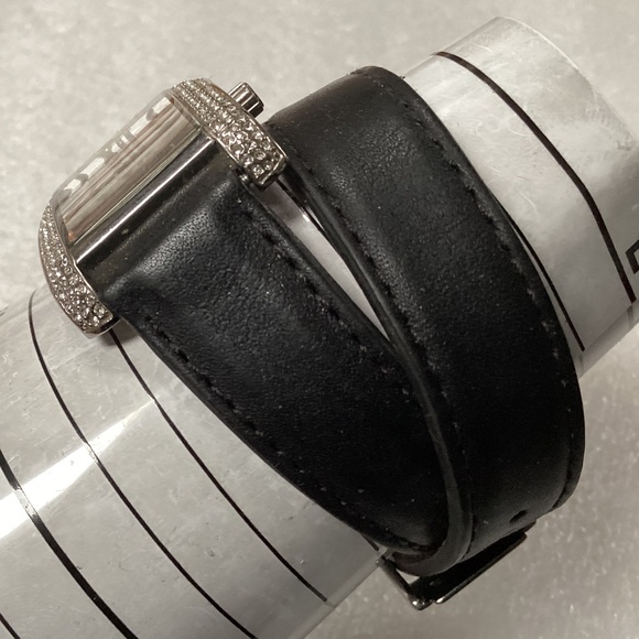 Michael Kors Mini Emery Silver Dial Black Leather Ladies Watch MK2359 - Picture 7 of 16